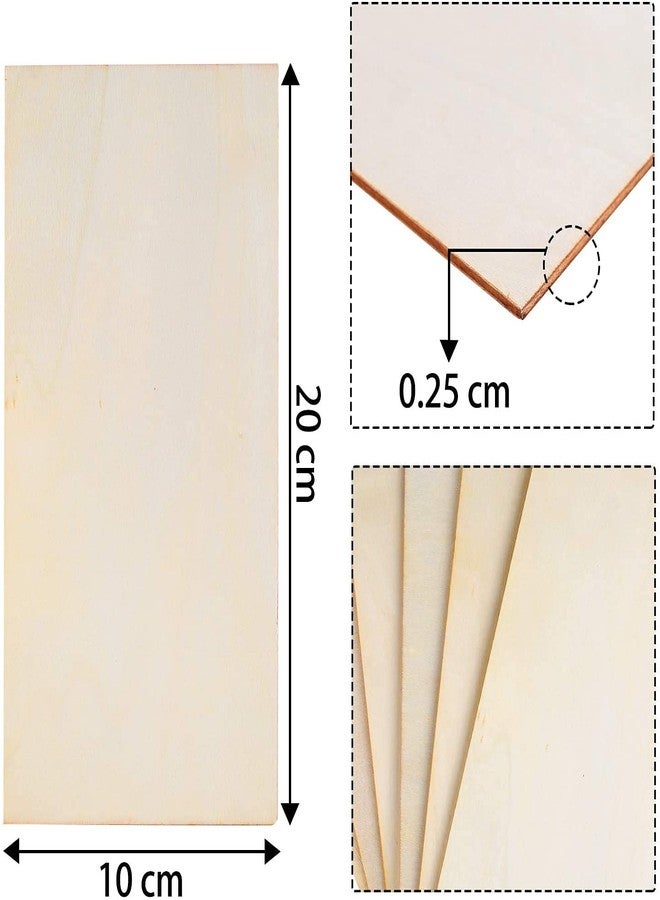 Cliths 36 Pack Blank Wood Sheets 3 x 5 cm Rectangle Unfinished Wood Pieces for DIY Crafts Painting, Christmas Ornaments and Home Decor - Image 2